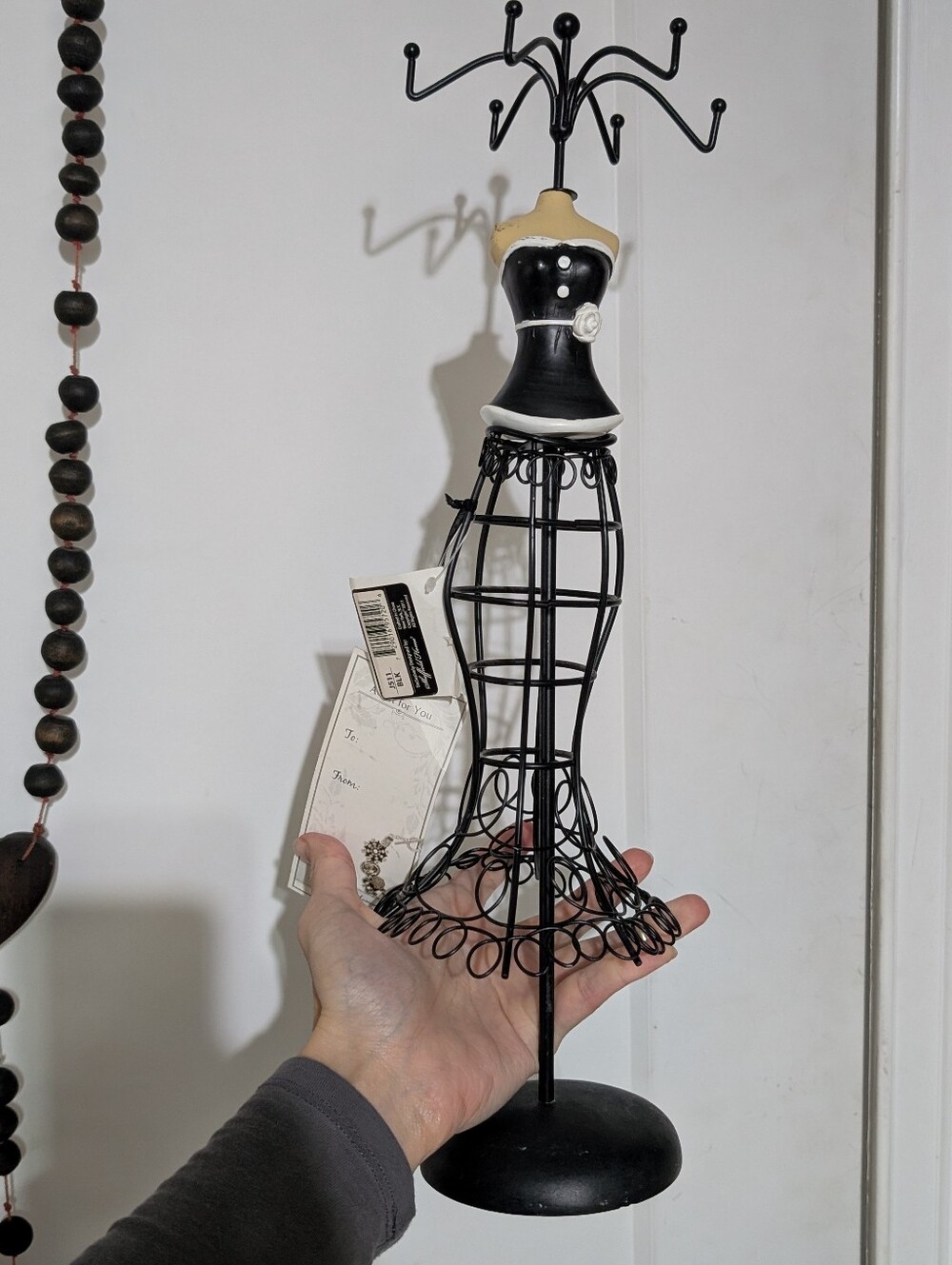Manequin Black and Cream Dress Form Jewelry Holder Sheffield Home Vintage